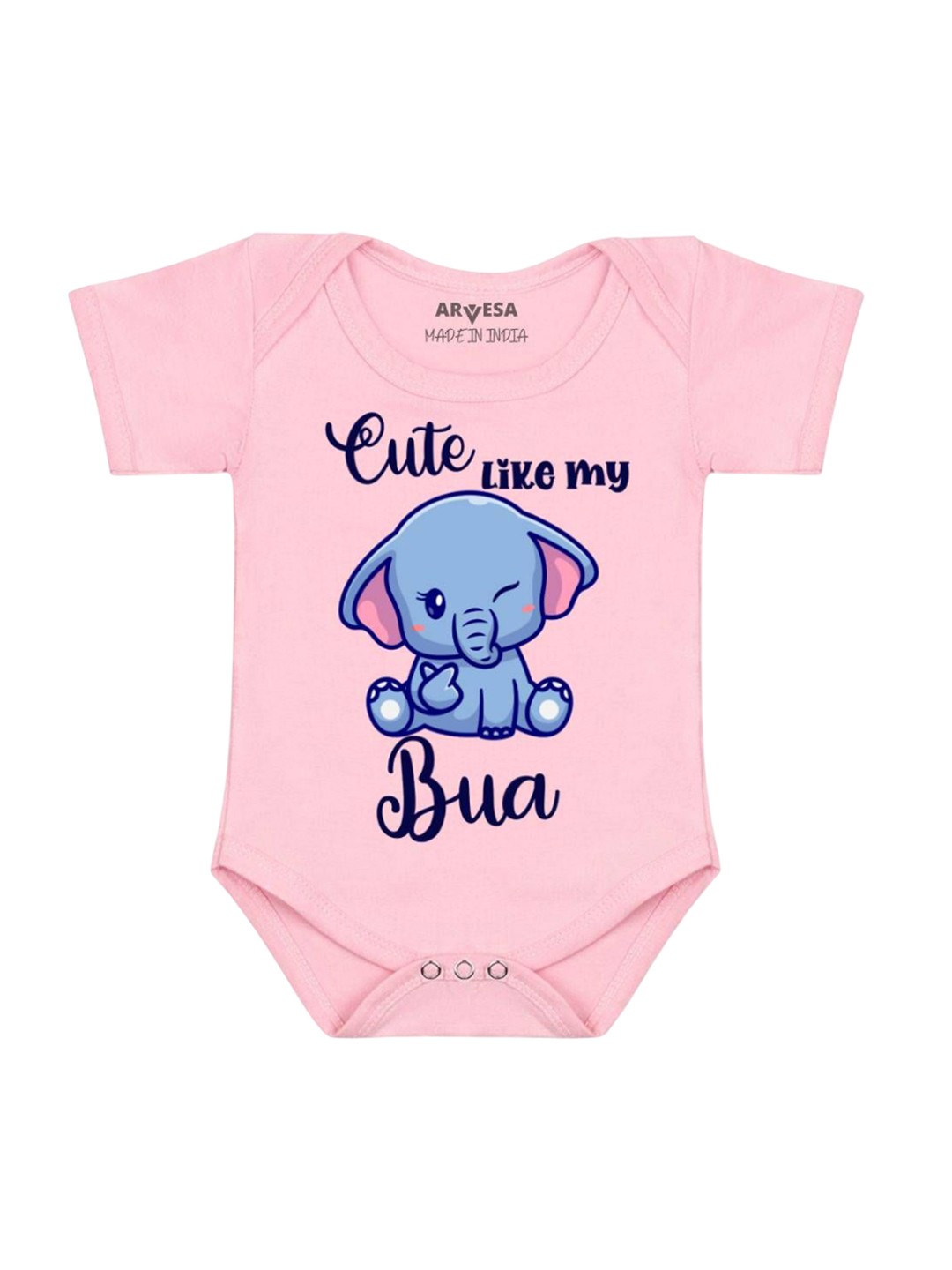 

Arvesa Kids Cute Like My Bua Printed Cotton Romper, Pink