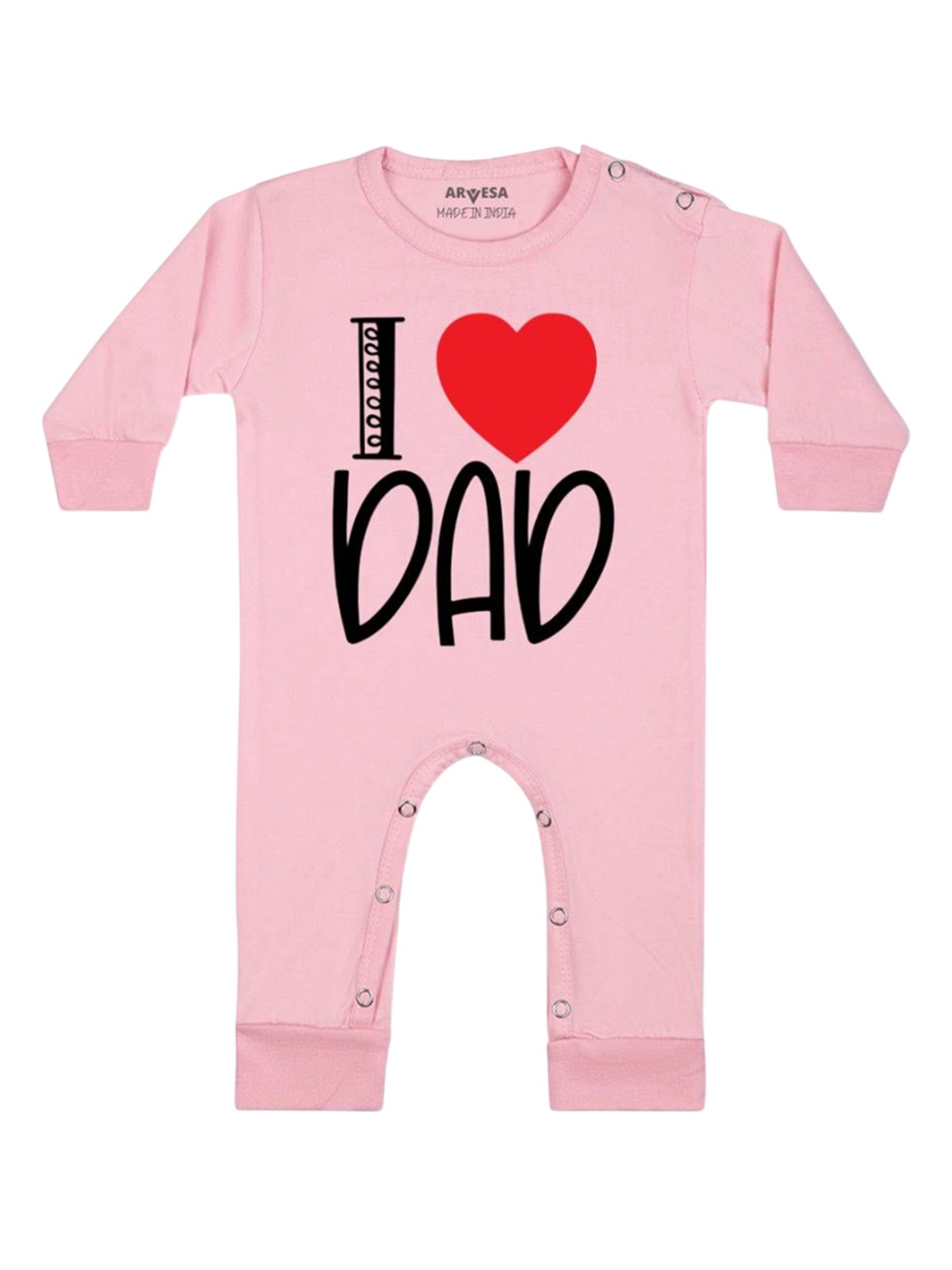 

Arvesa Kids I Love Dad Printed Baby Romper, Pink