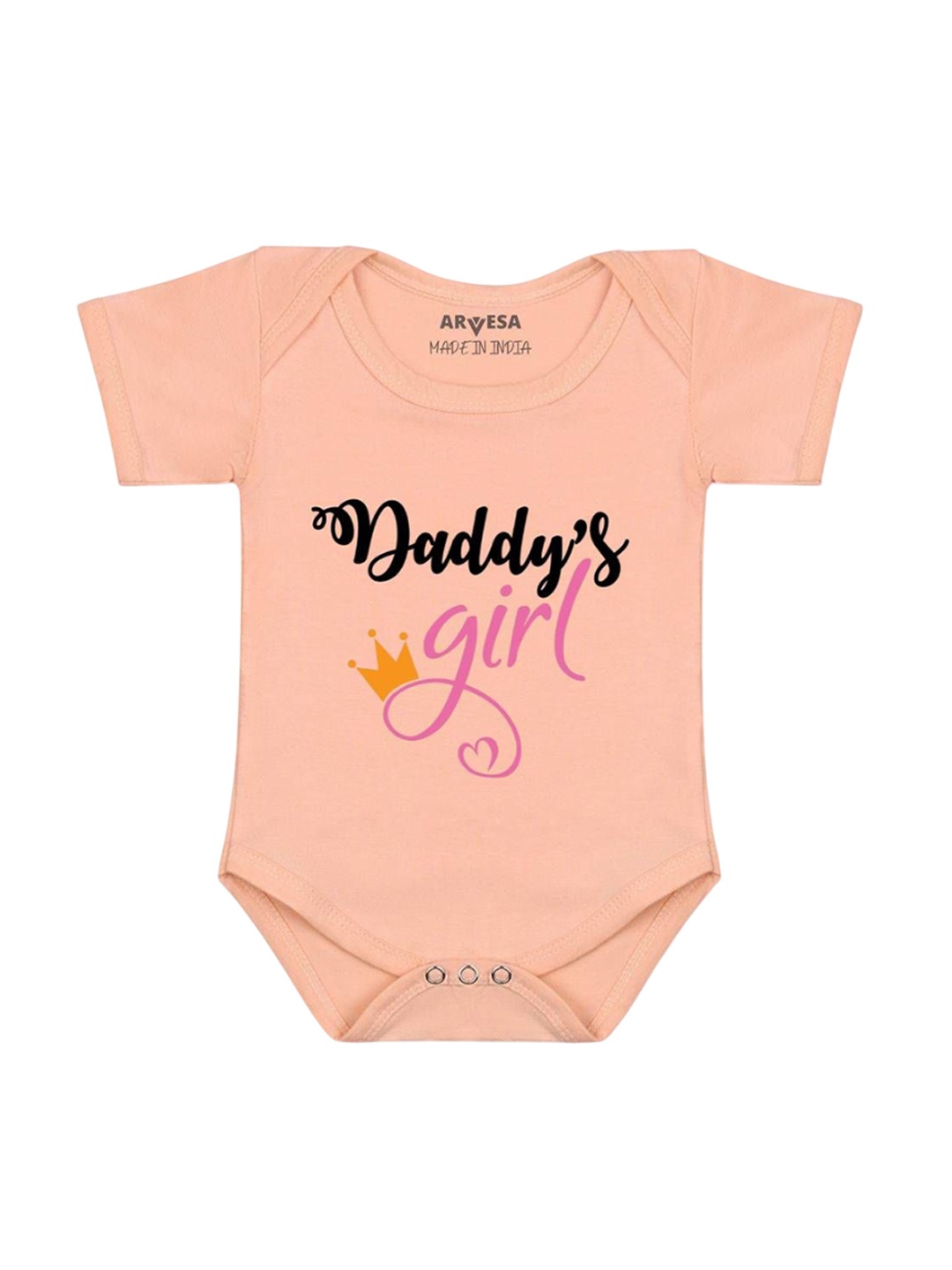 

Arvesa Infants Printed Envelope Neck Romper, Peach