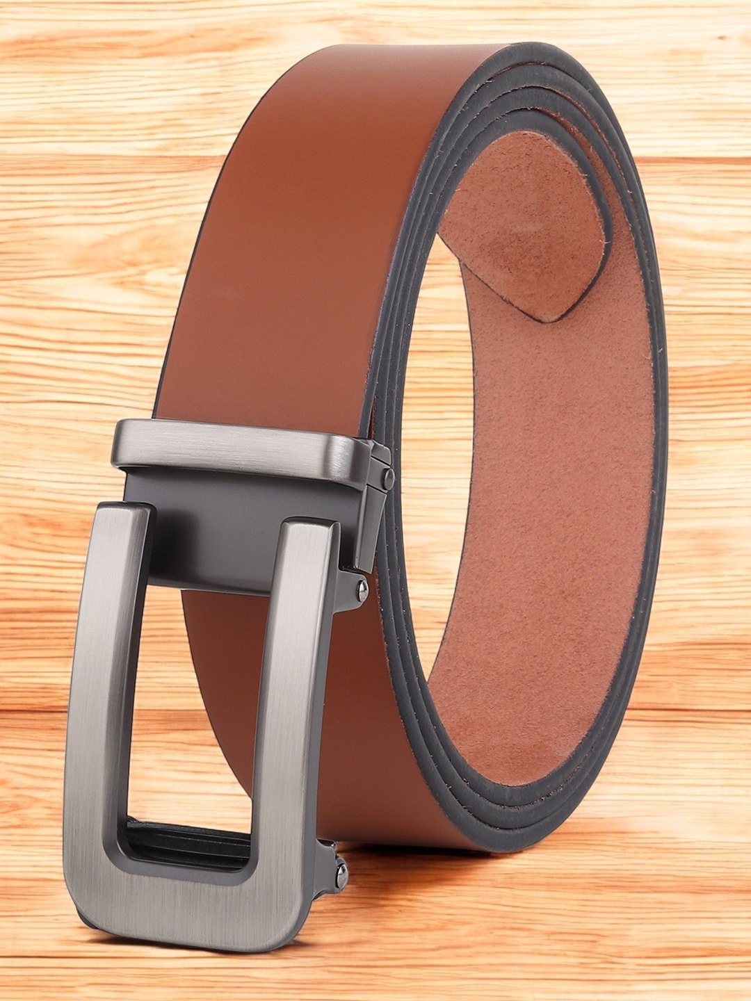 

Metronaut Men Leather Formal Belt, Tan