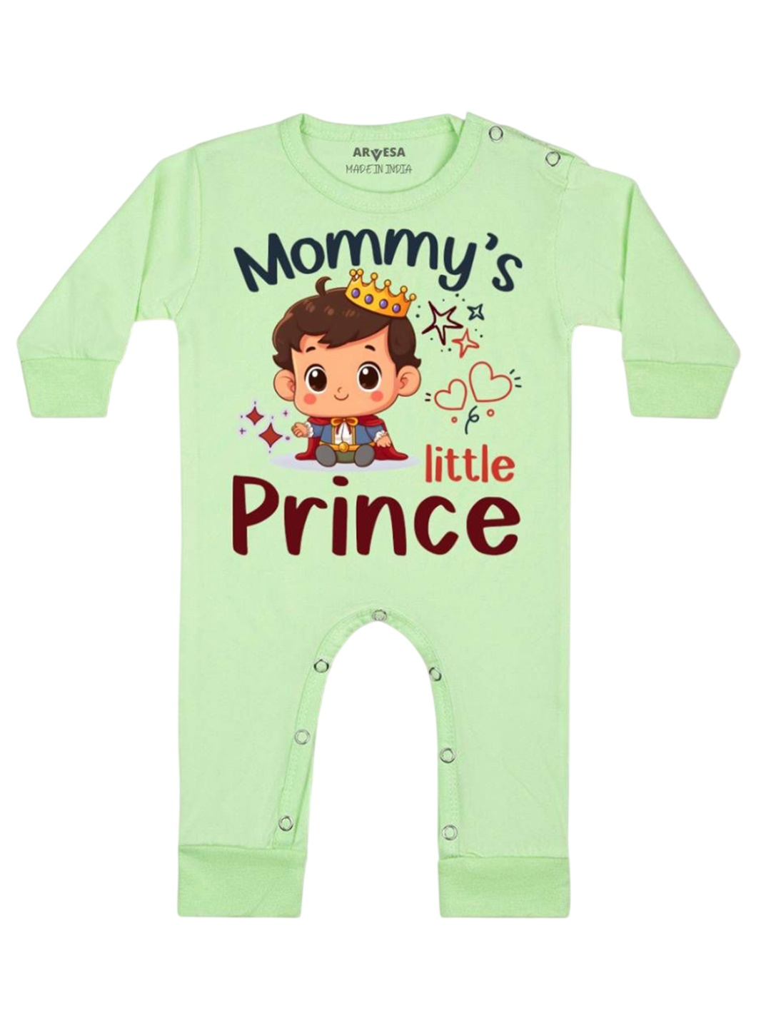 

Arvesa Kids Mommy Little Prince Printed Baby Romper, Green