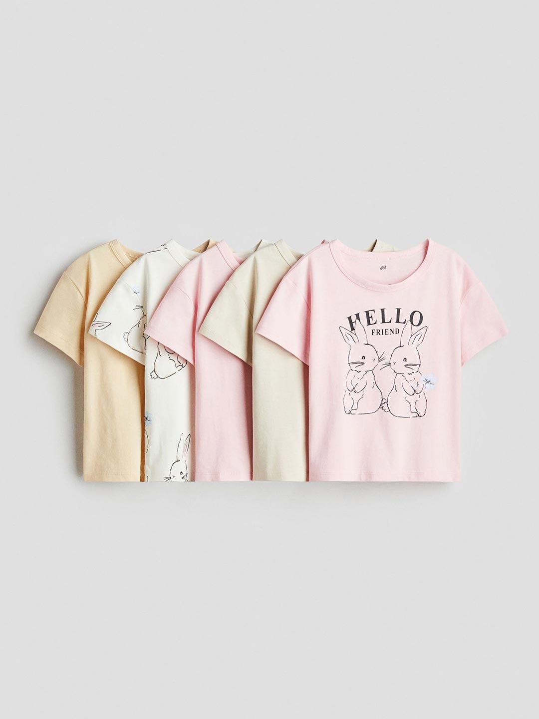 

H&M 5-Pack Cotton T-Shirts, Pink