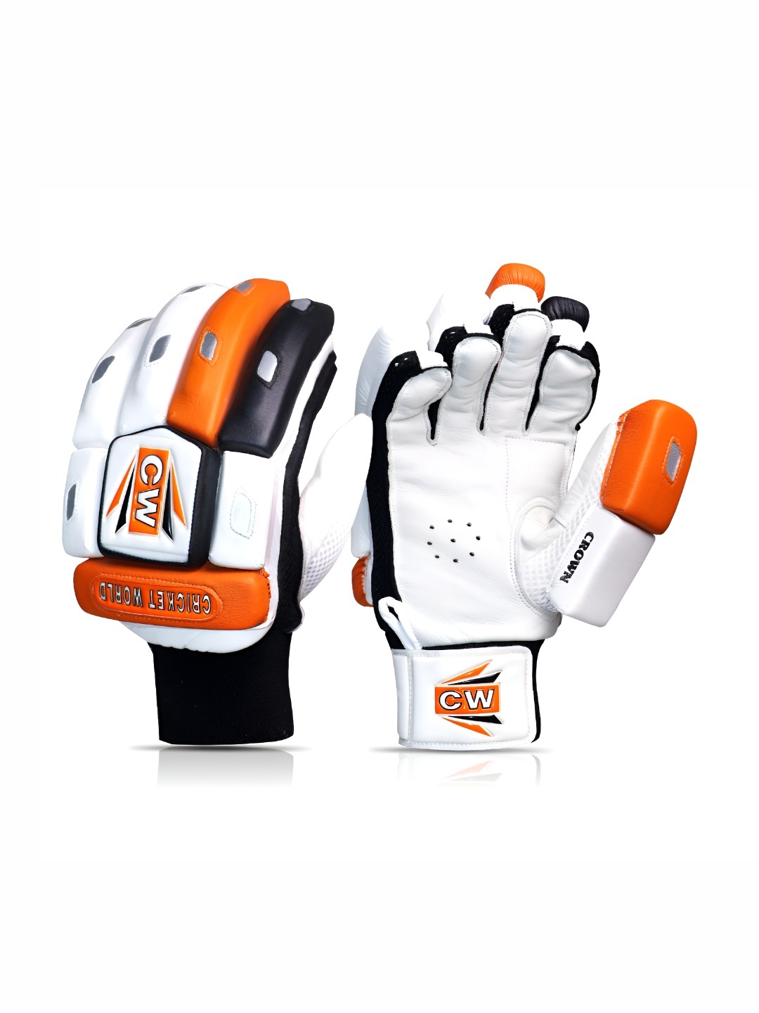 

CW Crown Men Cricket RH Hex Bar Padded Batting Gloves, White