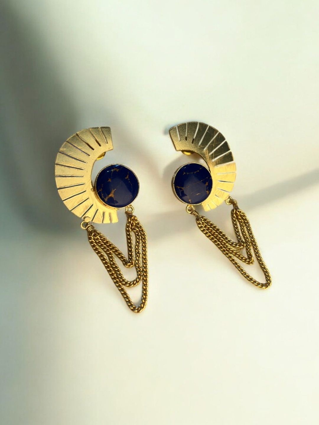 

VOGUE BY RITU Artificial Stones Studded Contemporary Drop Earrings, Gold