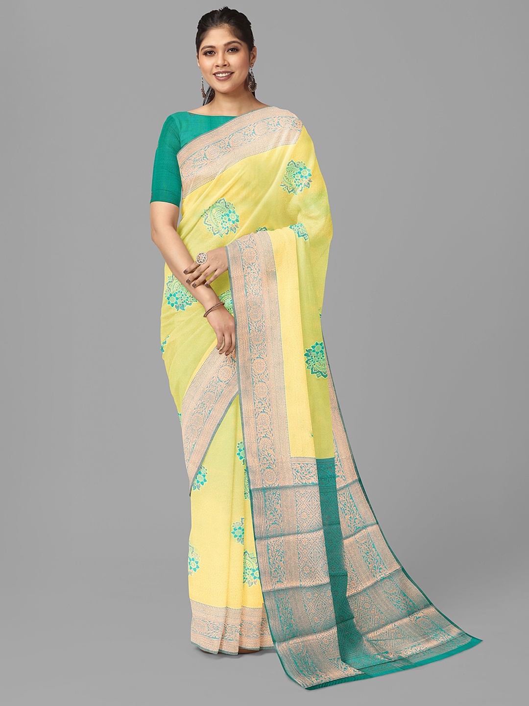 

The Chennai Silks Ethnic Motifs Art Silk Ilkal Saree, Green