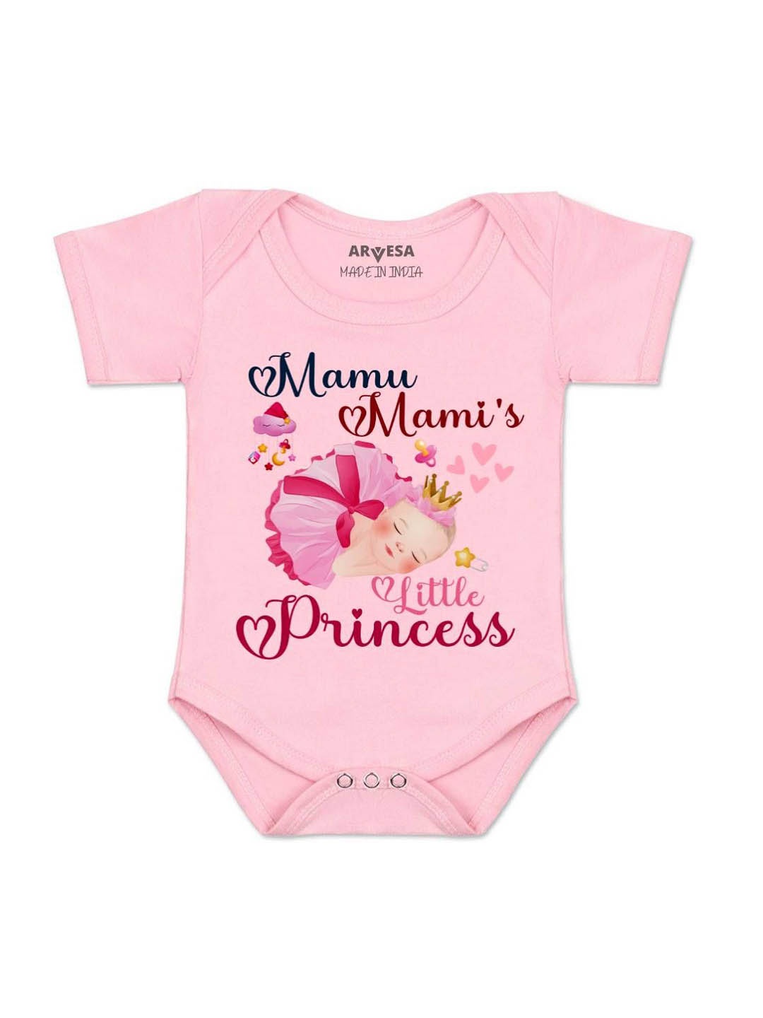 

Arvesa Mamu Mami Little Princess Printed Romper, Pink