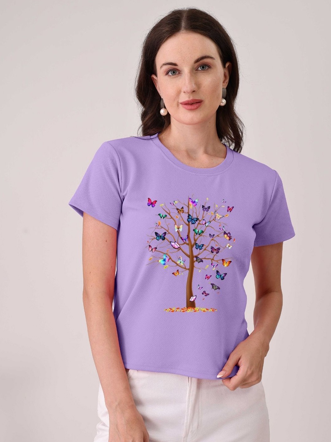 

Moda Rapido Women Printed T-shirt, Purple