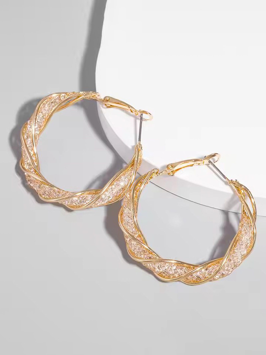 

PolluxCraft Gold Plated Contemporary Shaped Korean Hoop Earrings