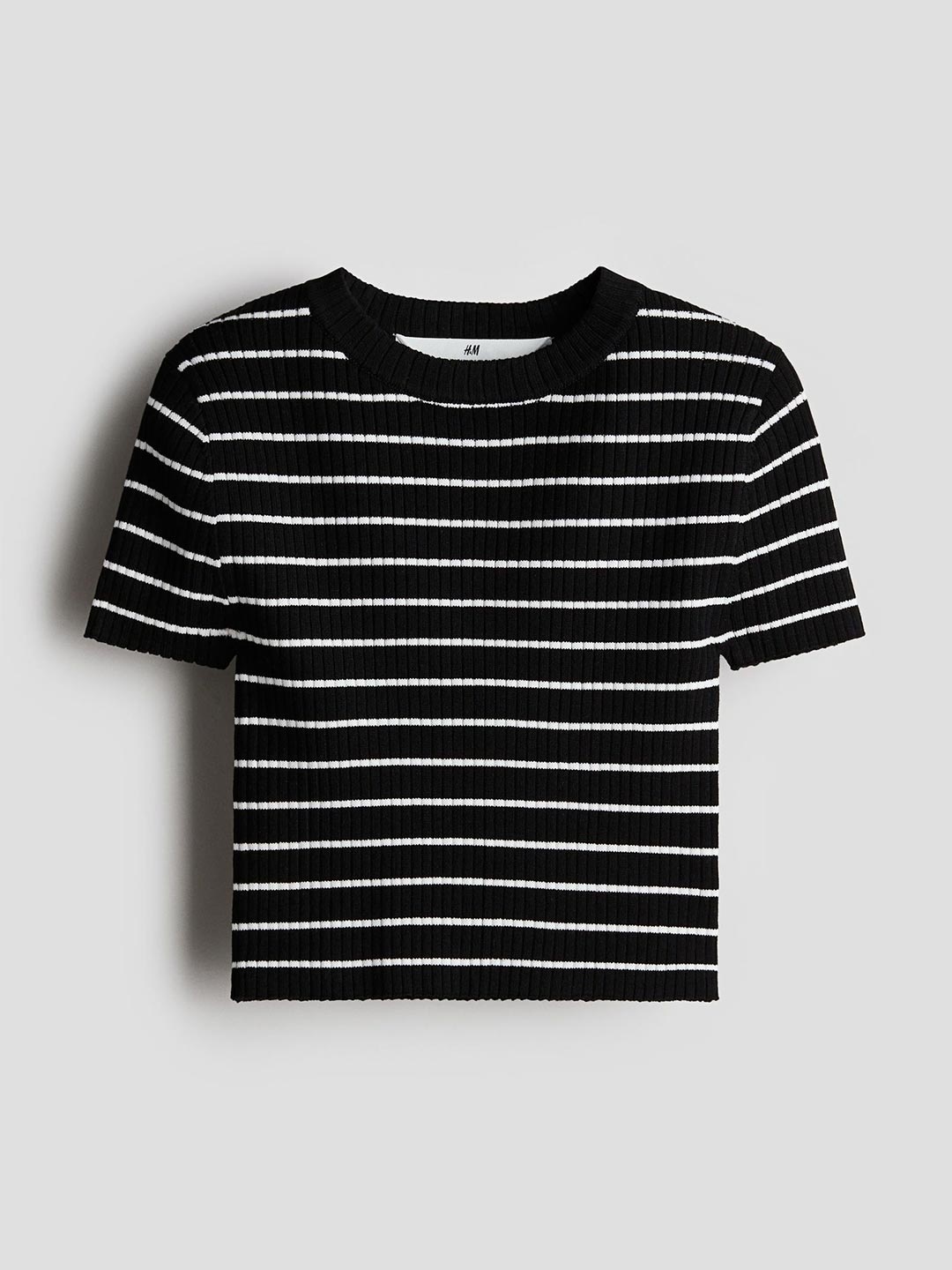 

H&M Rib-Knit Top, Black