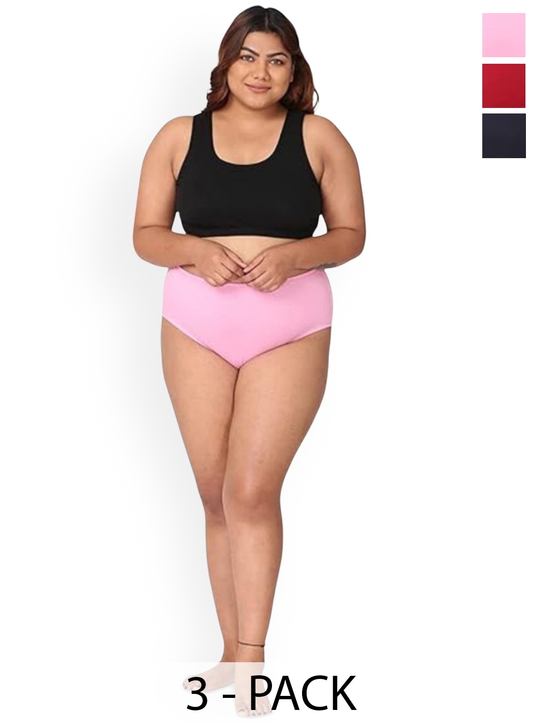 

SHREE GANESH FASHION Pack Of 6 Cotton hipster Briefs plus-ALL2-006-XL3, Pink