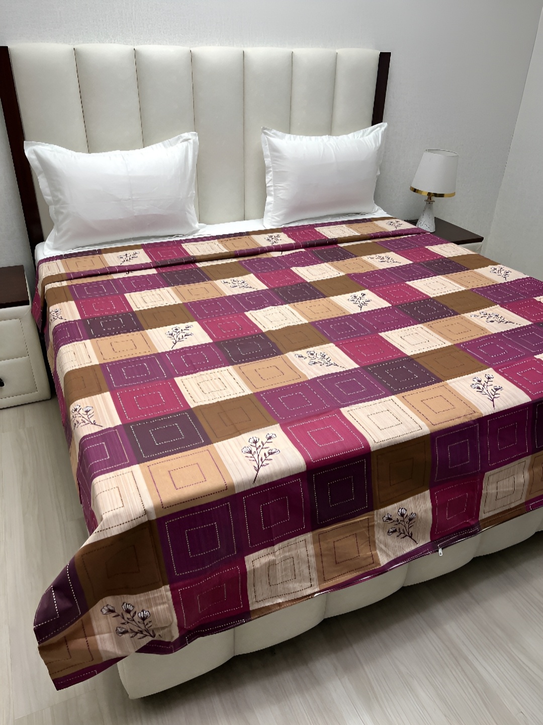 

Pure Decor Brown & Beige Printed Pure Cotton 260 TC King SizeDuvetCover