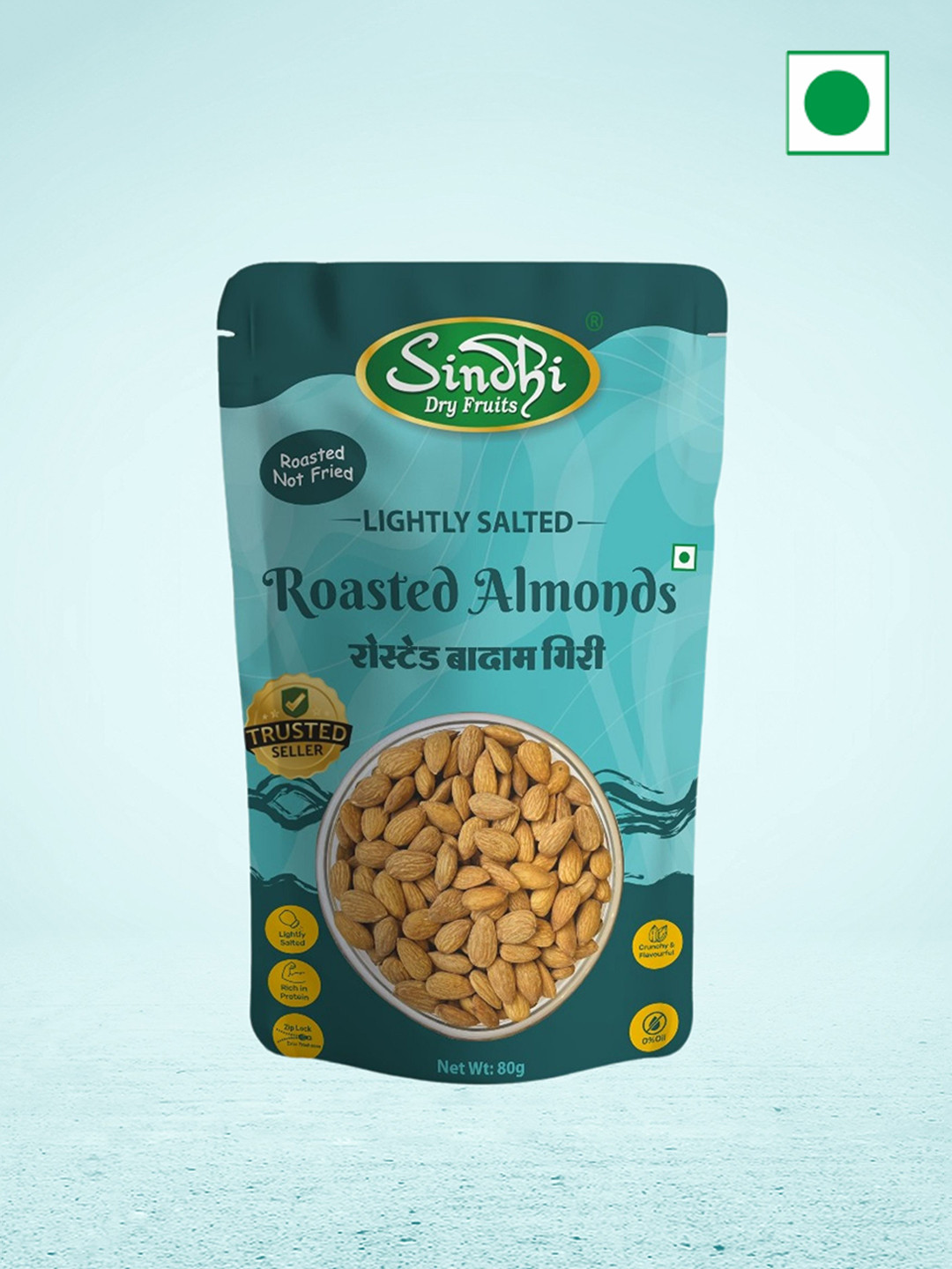 

SINDHI Lightly Salted & Roasted Almonds, 80g, Blue