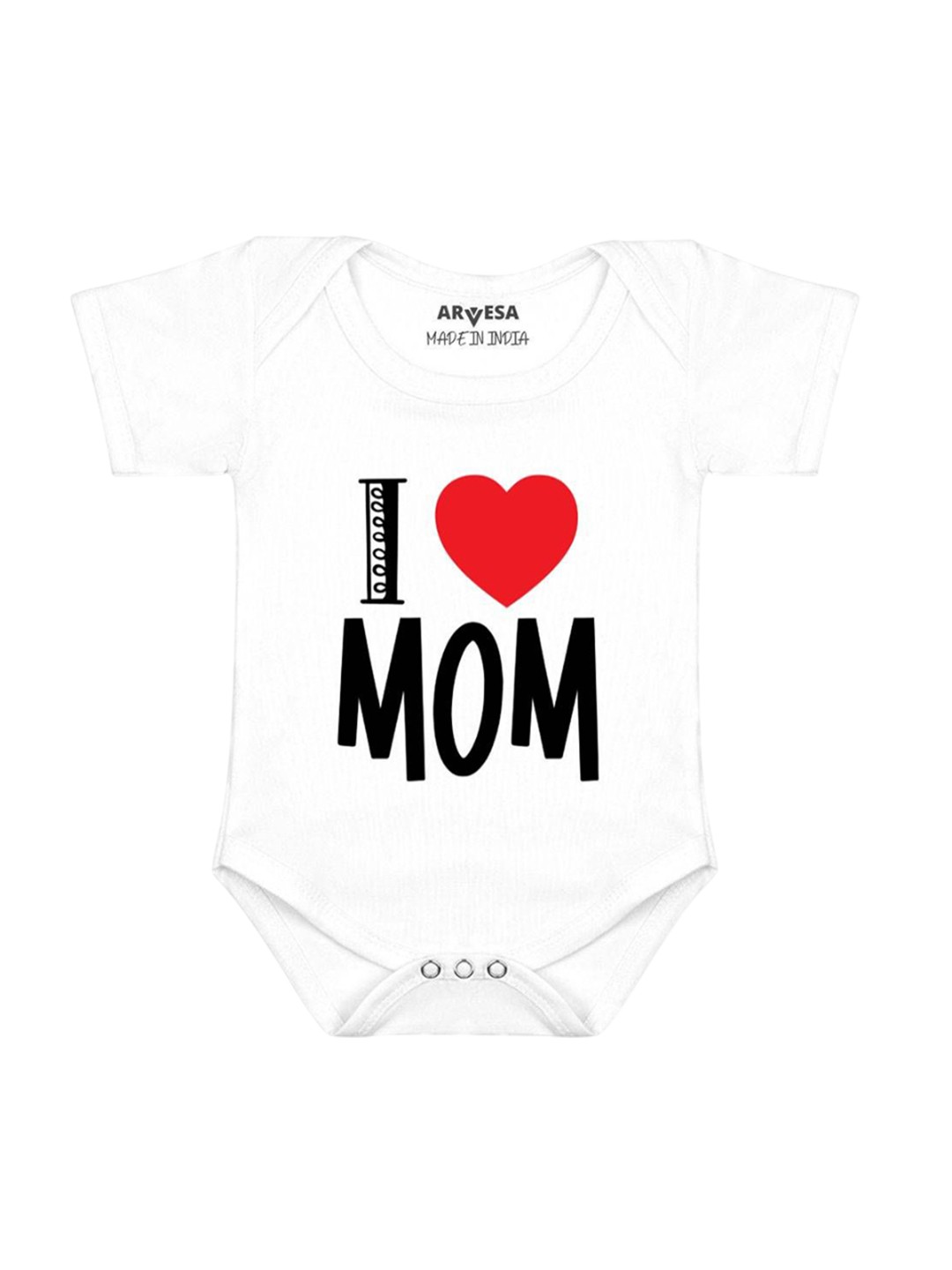 

Arvesa Kids I Love Mom Printed Romper, White