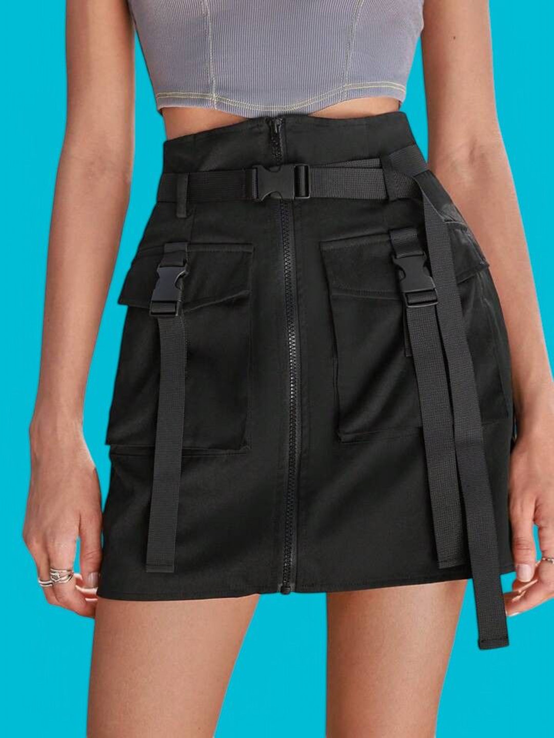 

TABADTOD Women A-Line Mini Skirt, Black