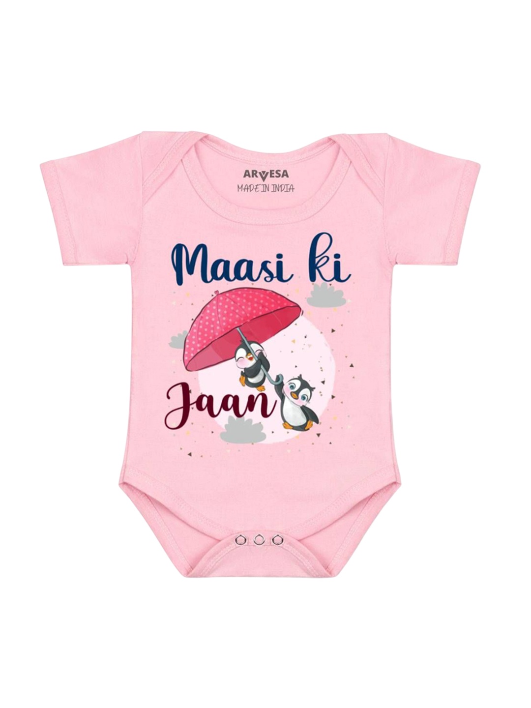 

Arvesa Kids Maasi Ki Jaan Printed Romper, Pink