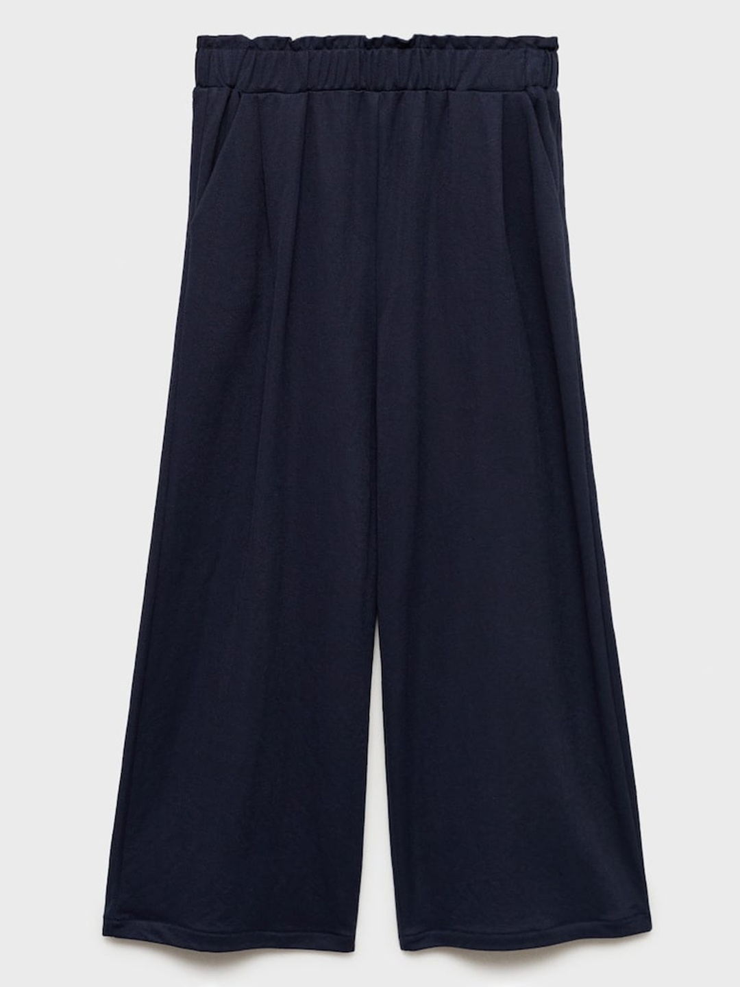 

Mango Kids Girls Gathered & Pleated Chambray Trousers, Navy blue