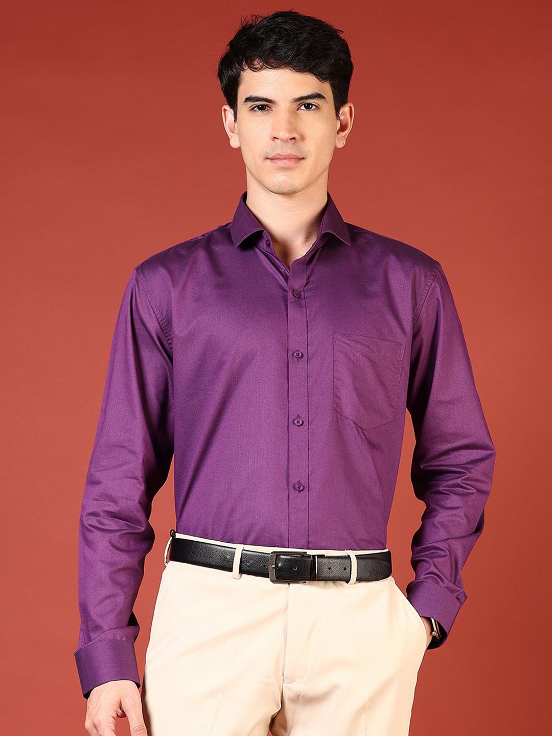 

J White by Vmart Men Opaque Formal Shirt, Purple