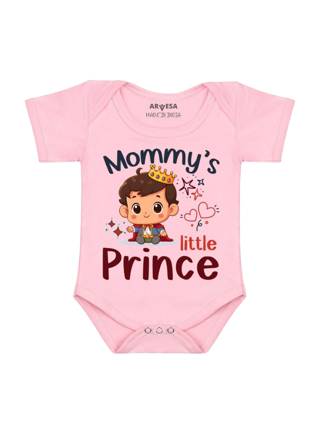 

Arvesa Unisex Mommy Little Prince Printed Romper, Pink