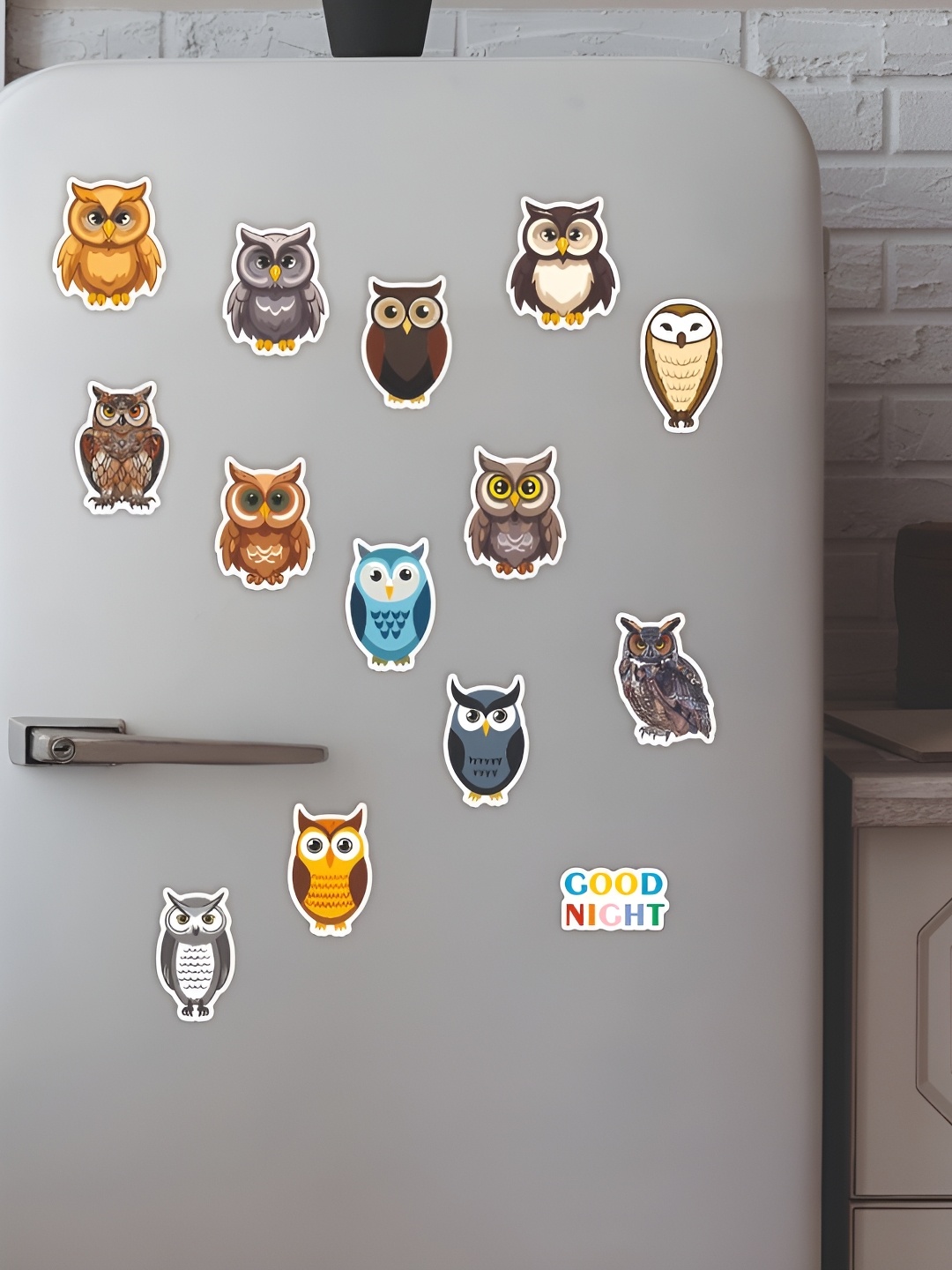 

CVANU 35-Pcs Brown & Grey Printed Wooden Mini Magnetic Sticker