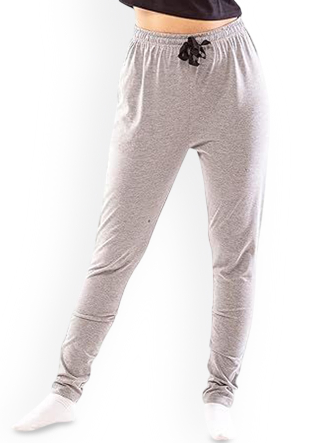 

LAPPEN FASHION Women Mid-Rise Cotton Track Pants, Grey