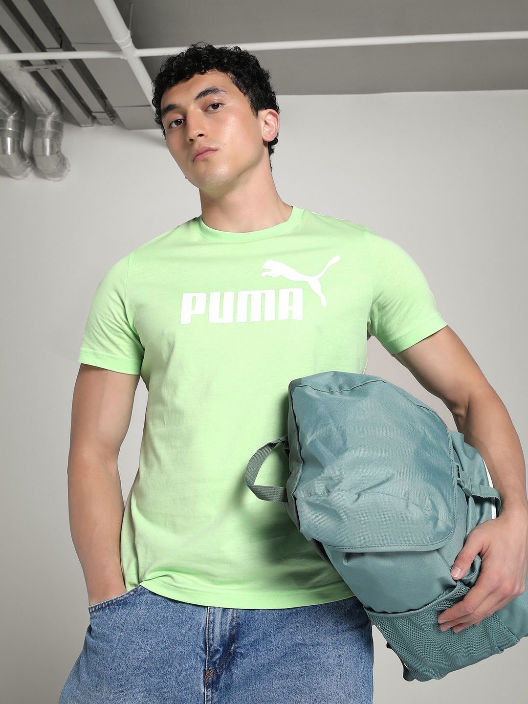 

Puma ESS No. 1 Logo Men's Tee, Green