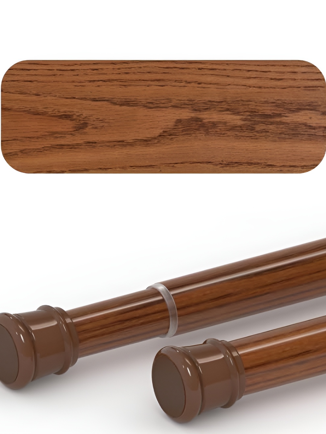 

HomeCloud Brown 2 Pieces Expandable Curtain Rod WithBrackets