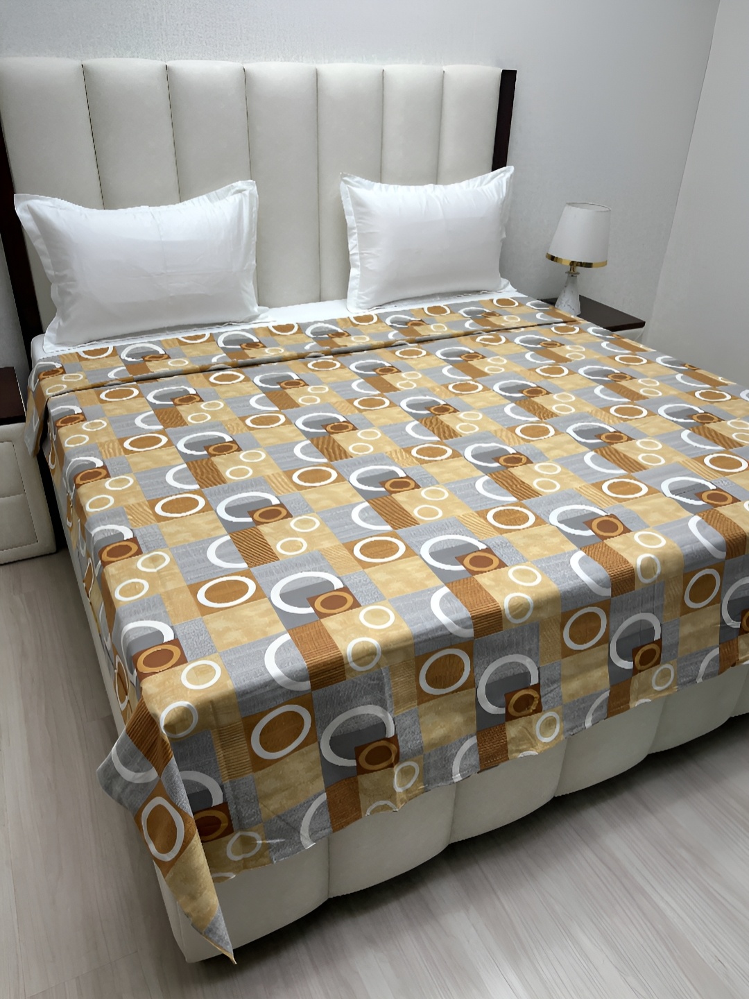 

Pure Decor Brown & White Geometric Printed Pure Cotton King Size Duvet Cover