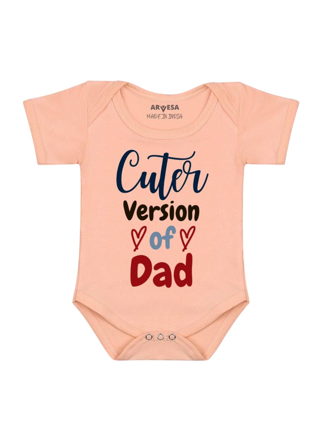 

Arvesa Infants Kids Cuter Version Of Dad Printed Cotton Romper, Peach