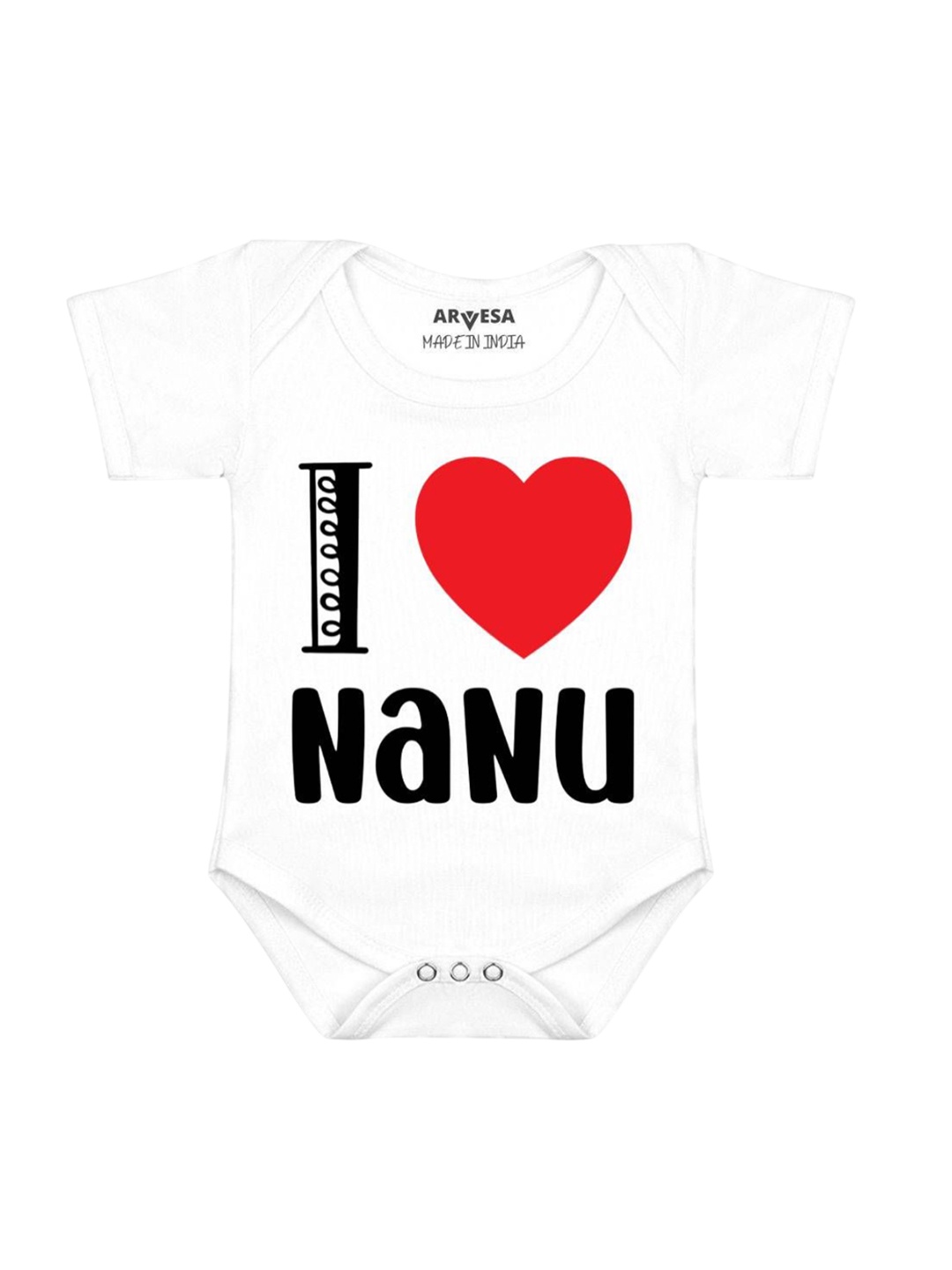 

Arvesa Kids I Love Nanu Printed Romper, White