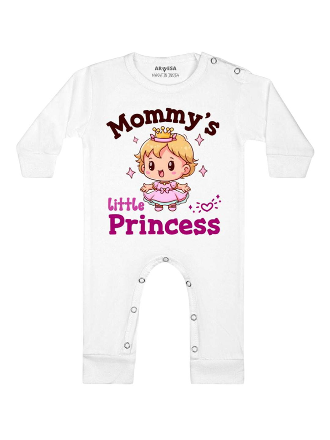 

Arvesa Kids Mommy Little Prince Printed Baby Romper, White