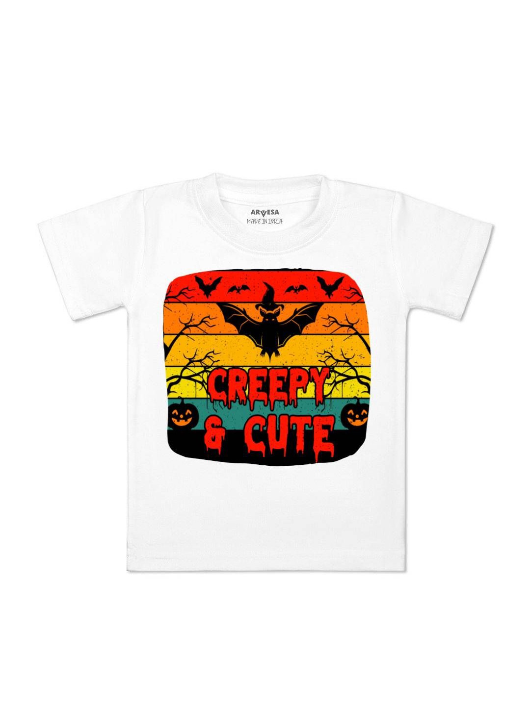 

Arvesa First Halloween Printed Kids Unisex T-shirt, White
