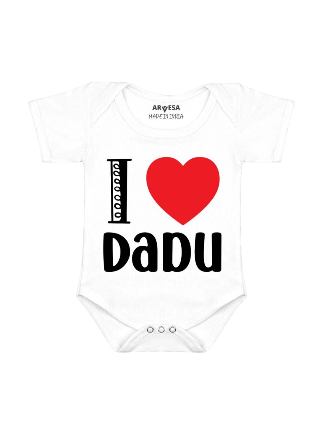 

Arvesa Kids I Love Dadu Printed Romper, White