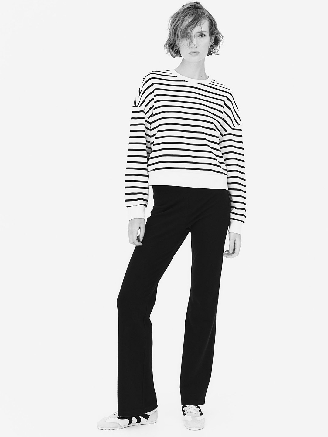 

H&M Dropped-Shoulder Sweatshirt, White