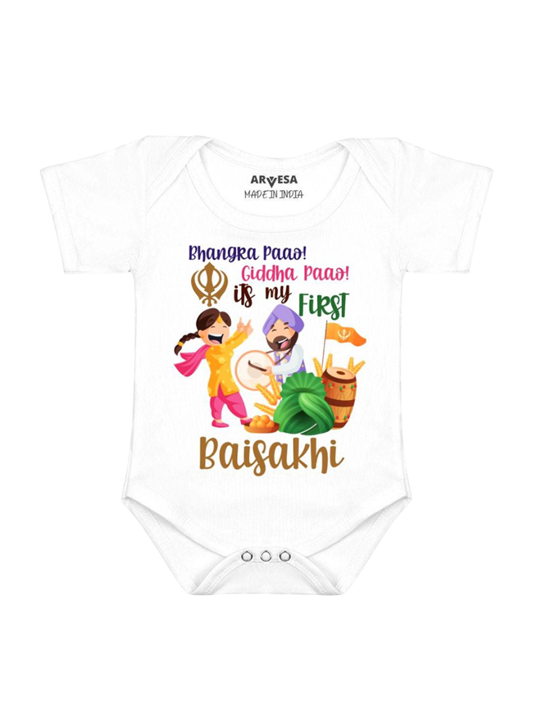 

Arvesa Infants Printed Bodysuit, White