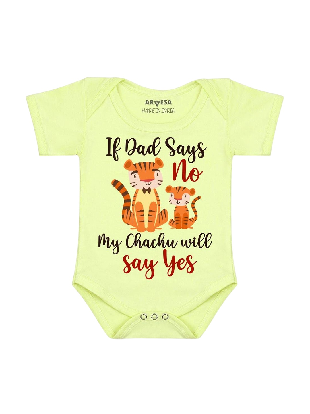 

Arvesa If Dad Say No My Chachu Printed Romper, Yellow