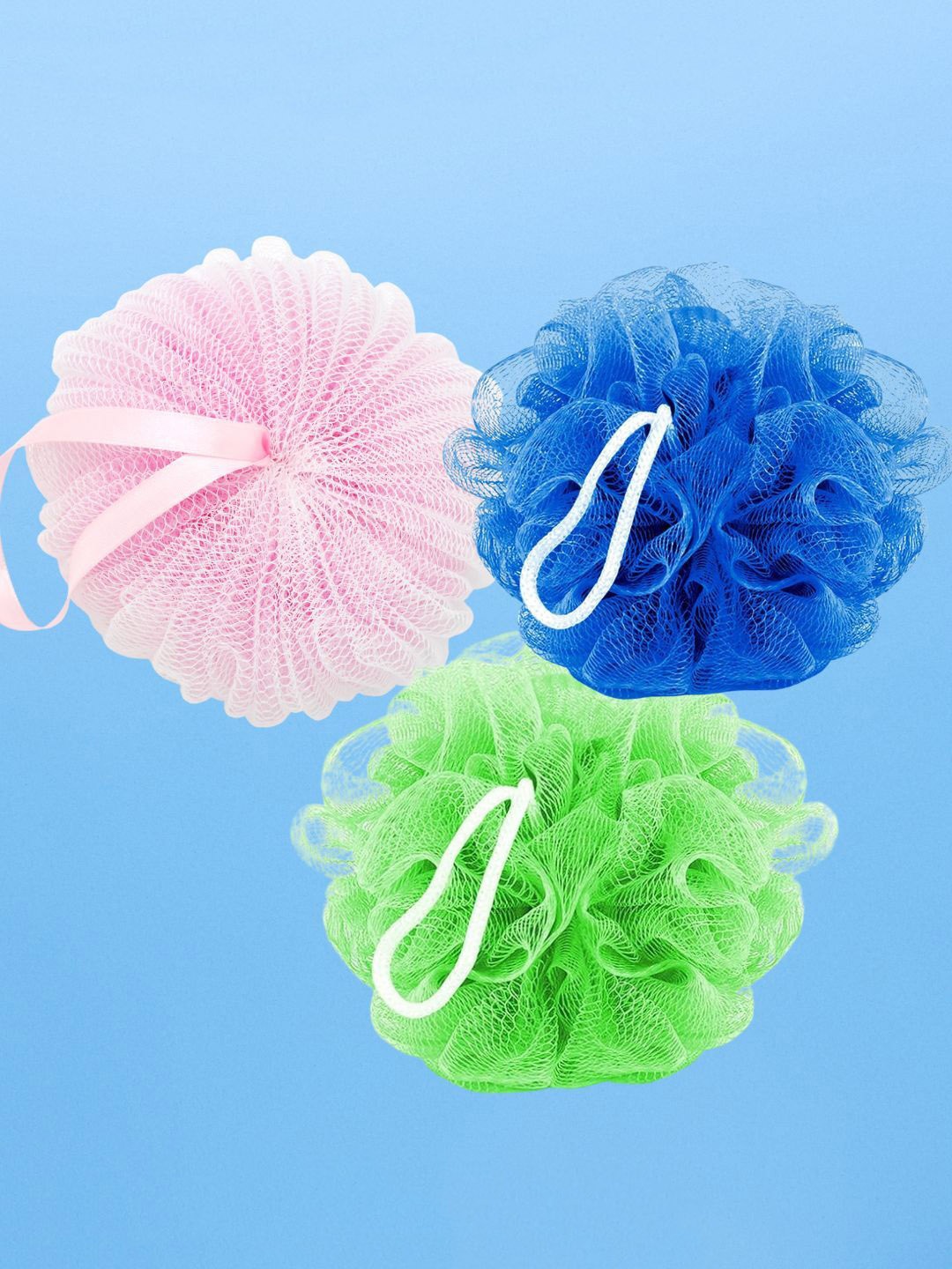 

Basicare Set Of 3 Bath Loofah Sponge- 30 g Each, Blue