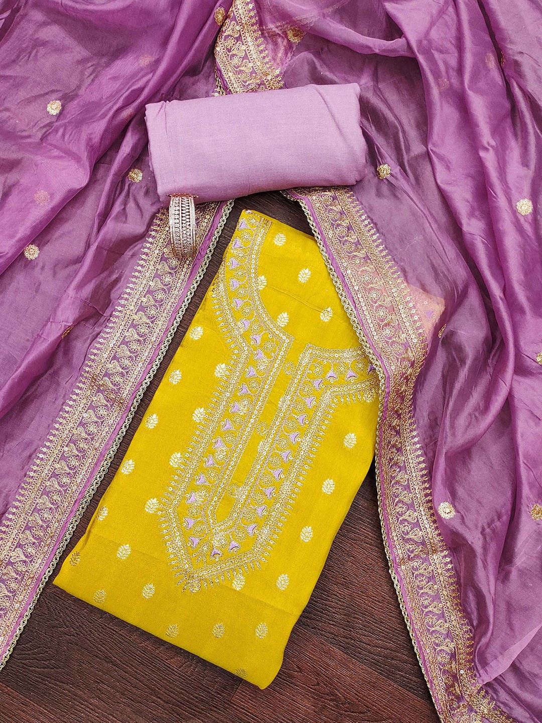 

SAINOOR Women Dress Material, Yellow