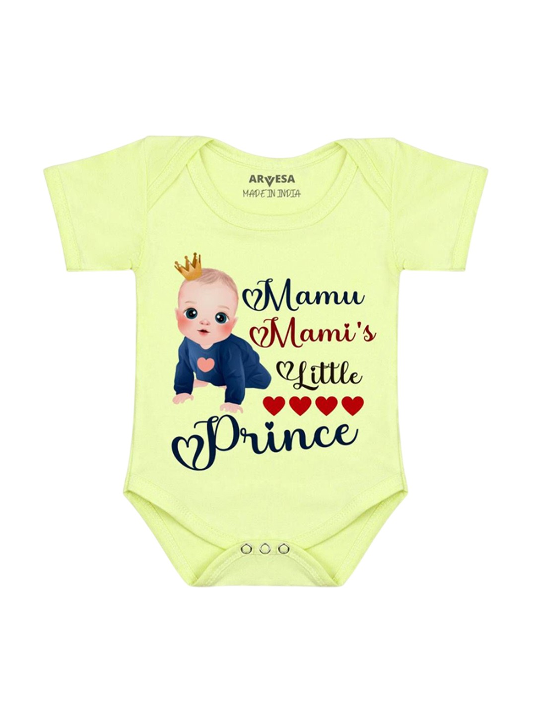 

Arvesa Mamu Mami'S Little Prince Printed Romper, Yellow