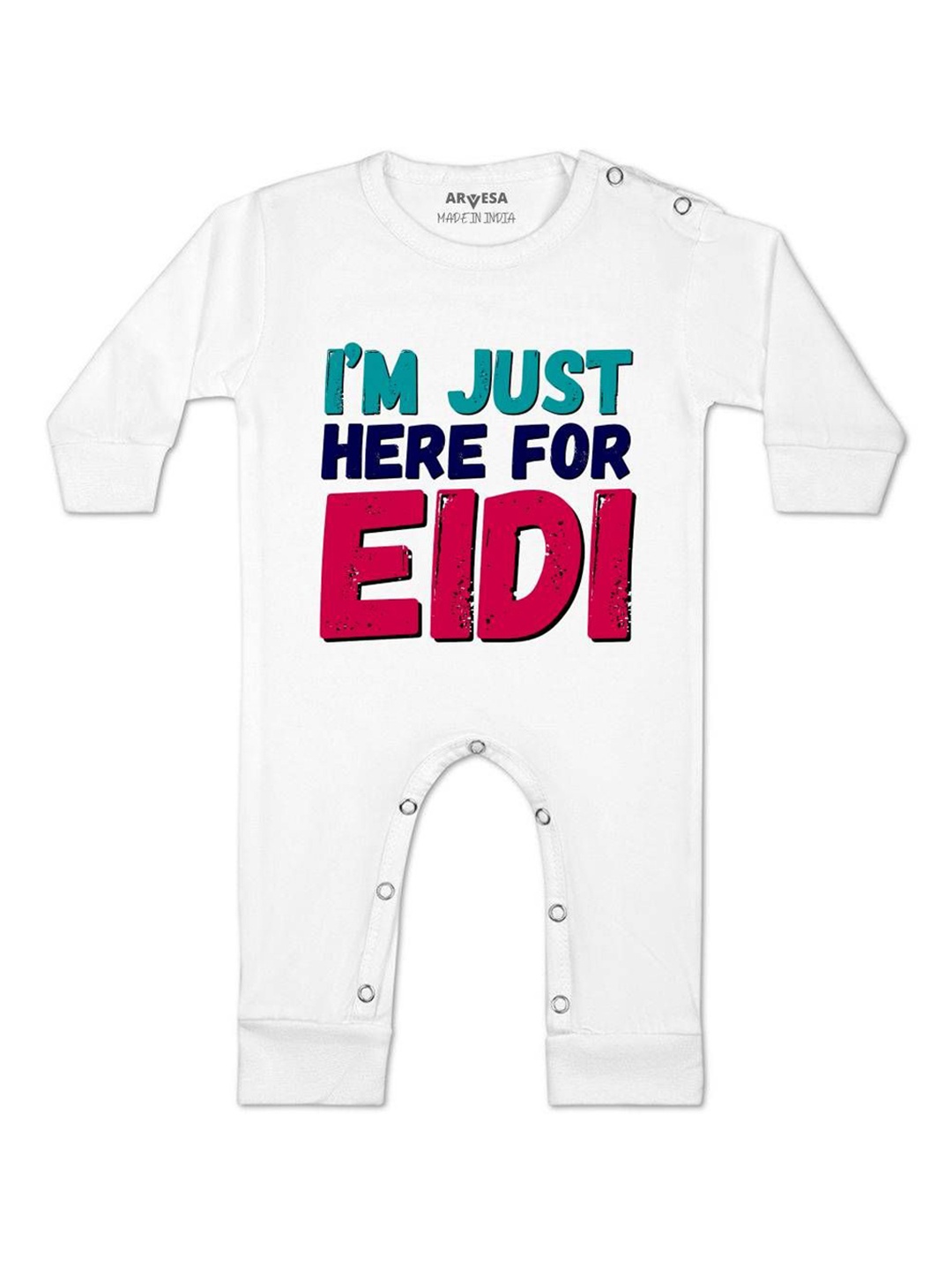 

Arvesa Infants Kids Here For Eidi Printed Bodysuit, White