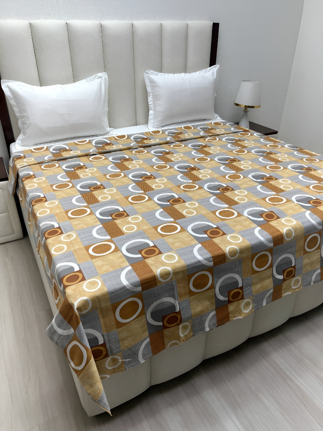 

Pure Decor Brown & Grey Geometric Printed Pure Cotton 260 TC King Size Duvet Cover