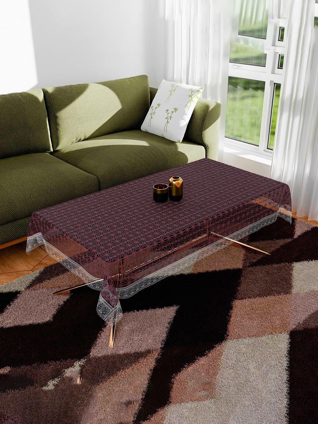 

Kuber Industries Brown & White Geometric Printed Anti-Skid 4-Seater Table Cover