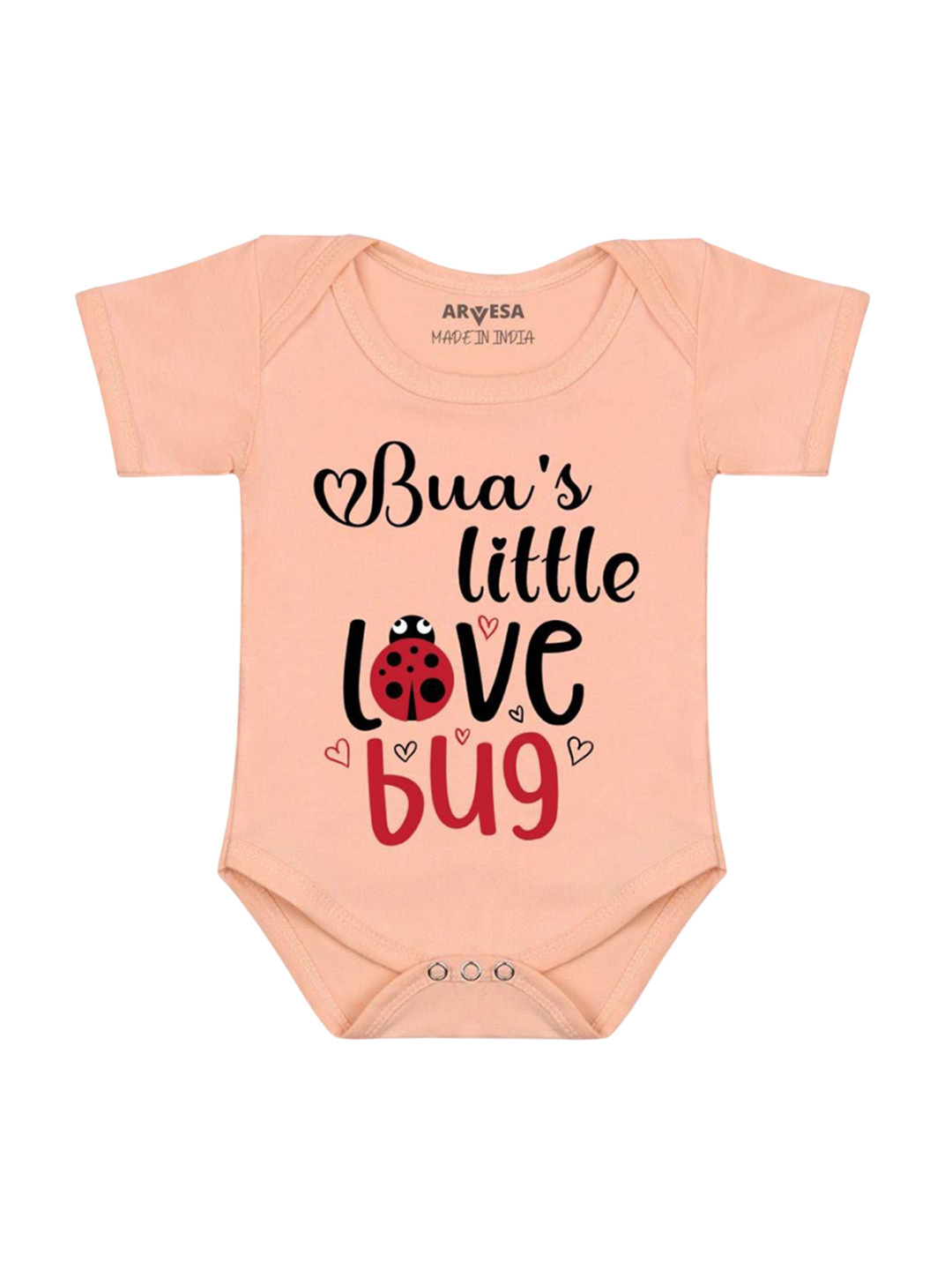 

Arvesa Kids Printed Romper, Peach