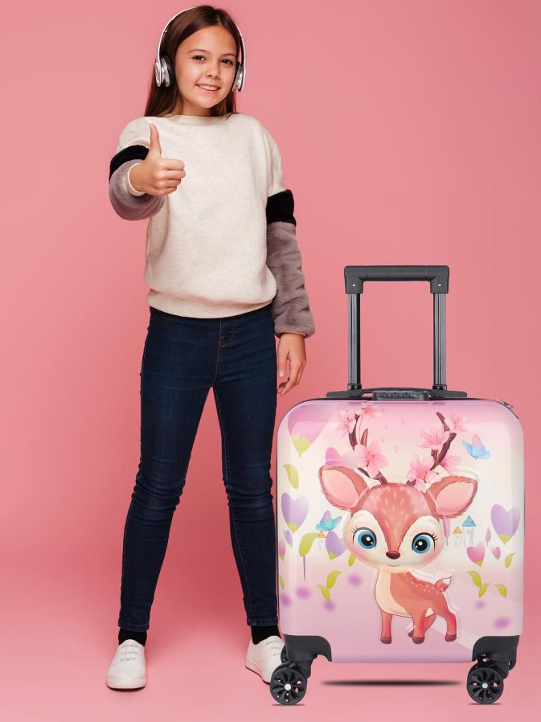 

Polo Class Kids Printed Hard Sided Trolley Bag, Pink