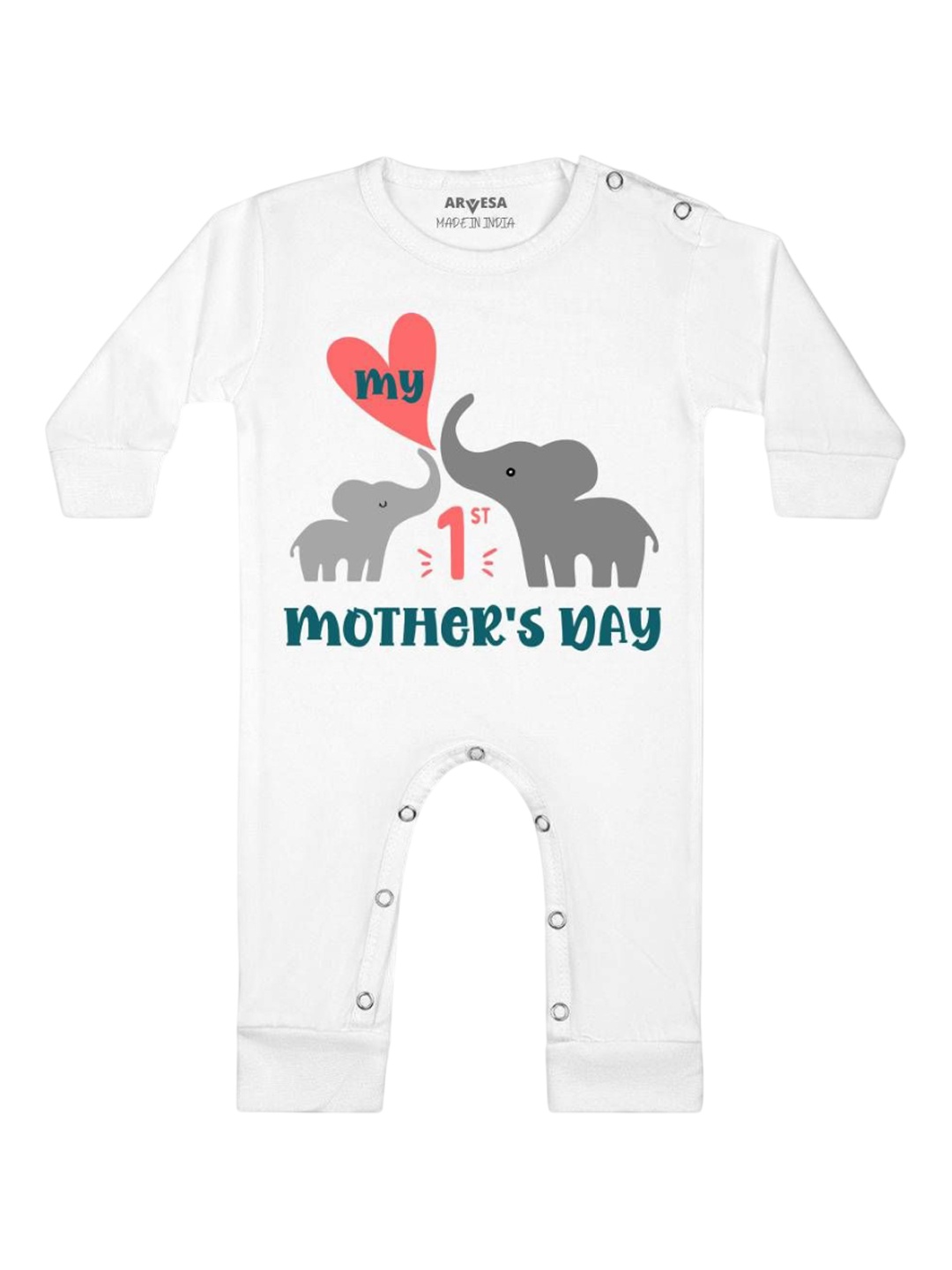 

Arvesa First Mothers Day Printed Baby Romper, White