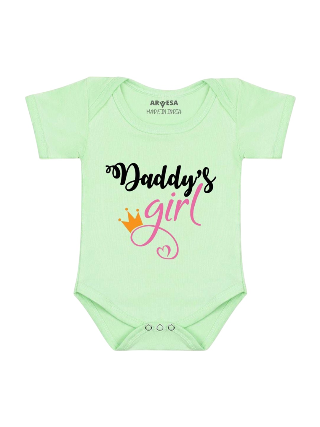 

Arvesa Infants Kids Daddy Girl Printed Cotton Romper, Green