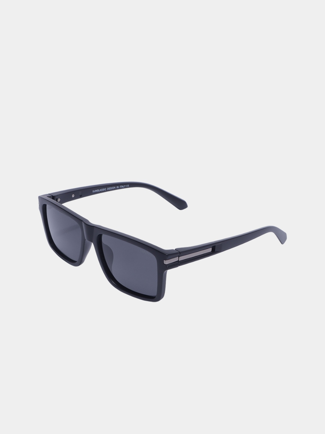 

SUNGLASSIC Unisex Rectangle Sunglasses with Polarised and UV Protected Lens, Black