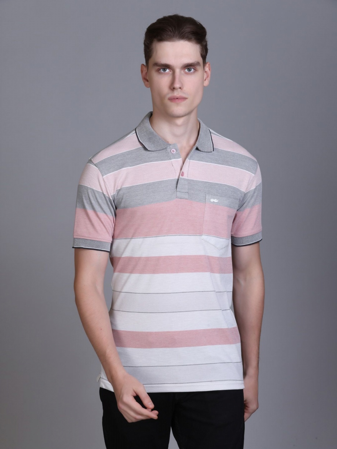 

LEAD & RIDE Men Polo Collar Pockets T-shirt, Red