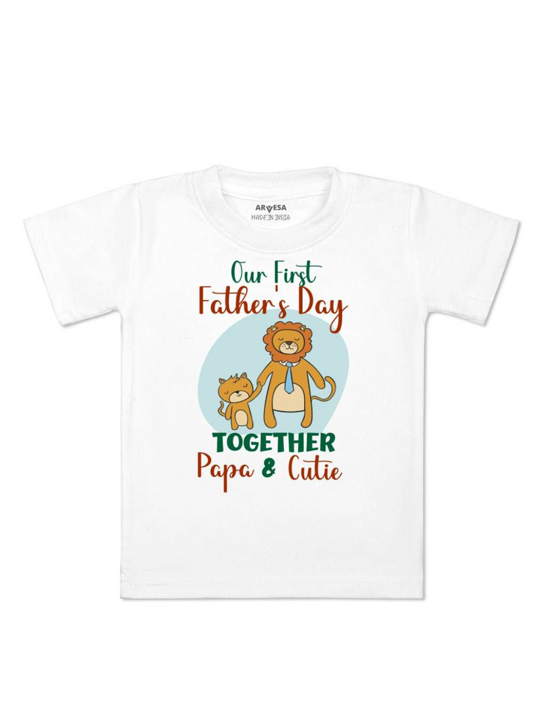 

Arvesa Happy Father Days Printed Kids Unisex T-shirt, White