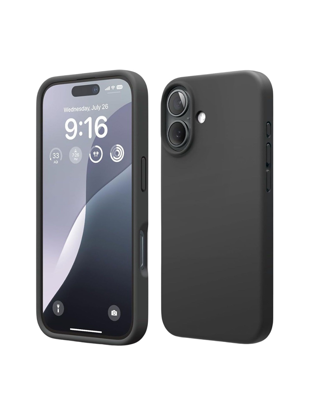 

LIRAMARK Solid iPhone 16 Plus Back Case, Black