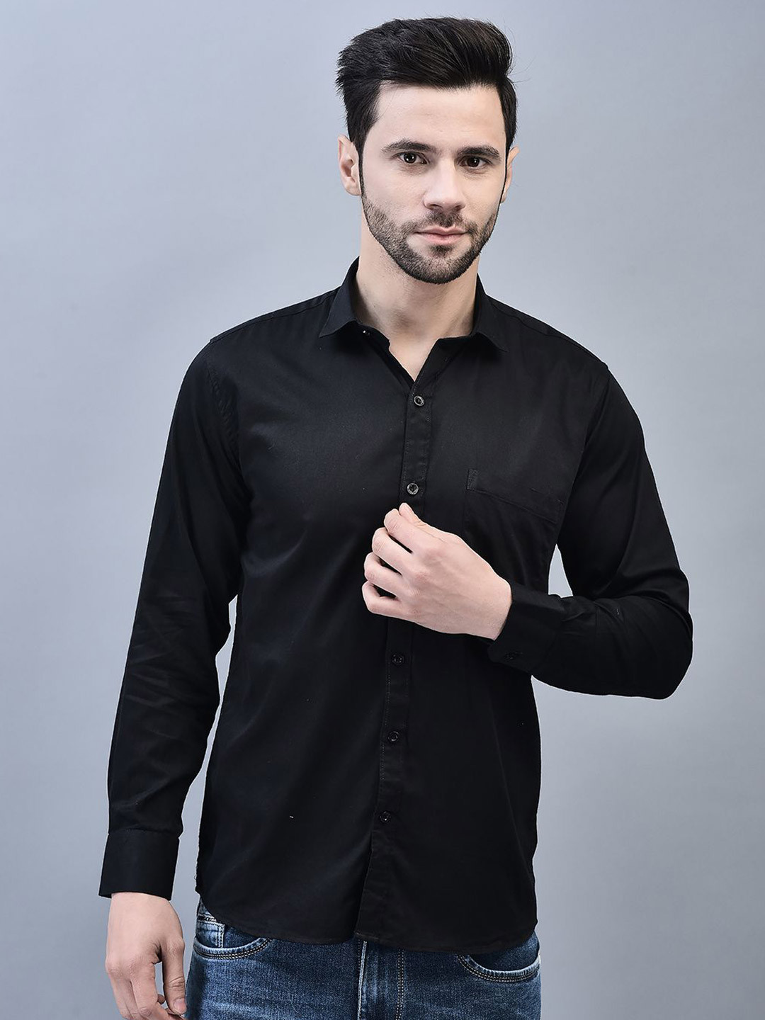 

CODE OF HONOUR Men Comfort Opaque Casual Shirt, Black